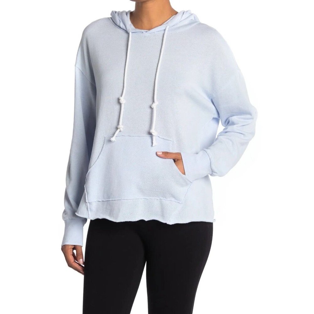 ZELLA NWT All Together Hoodie Kangaroo Pocket Raw Hem Size Large